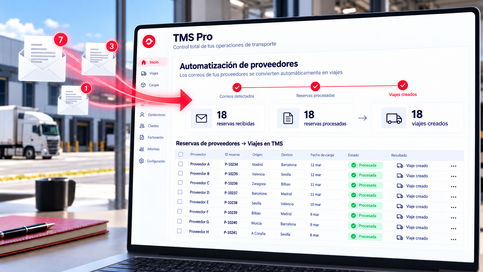 Vista principal de TMS Pro en Powerload